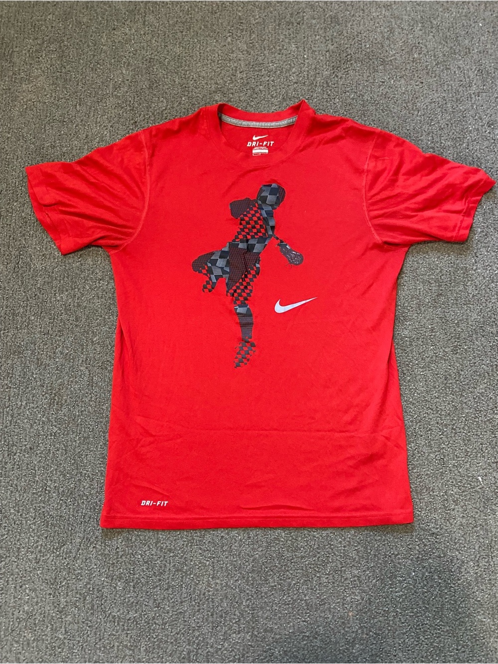 Nike Men's Red Dri-FIT Graphic Lacrosse T-Shirt